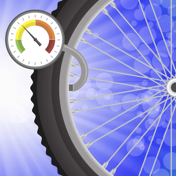 压力计和自行车车轮的一部分 — 图库矢量图片
