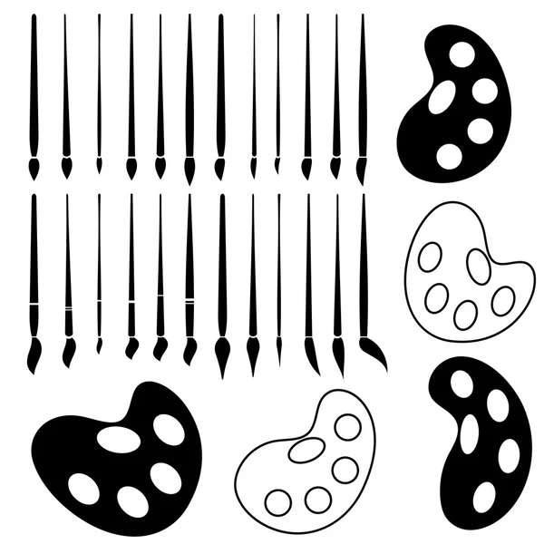 Set de diferentes pinceles — Archivo Imágenes Vectoriales