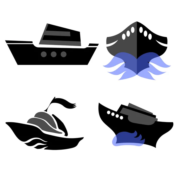 Set van boot pictogrammen — Stockvector