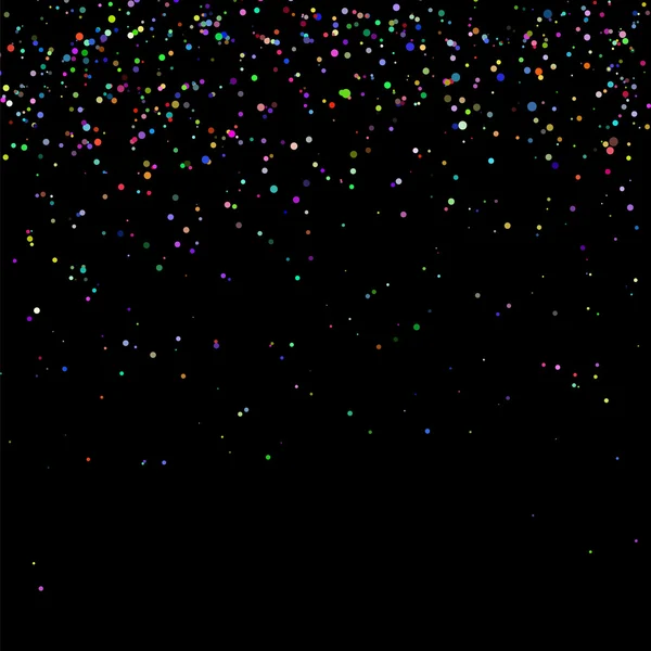 Colorful Confetti Isolated on Black Background — Stock Vector