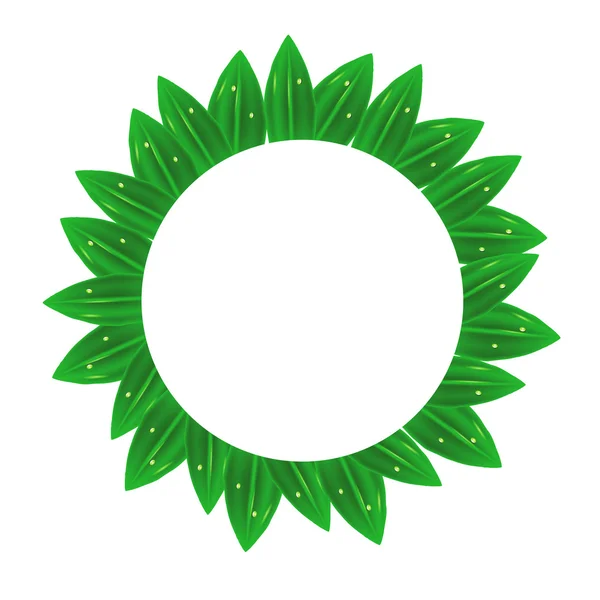 Cirkelframe groene bladeren — Stockvector
