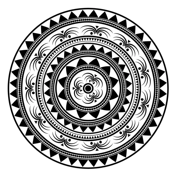 Contour Mandala. Etniska amulett — Stock vektor