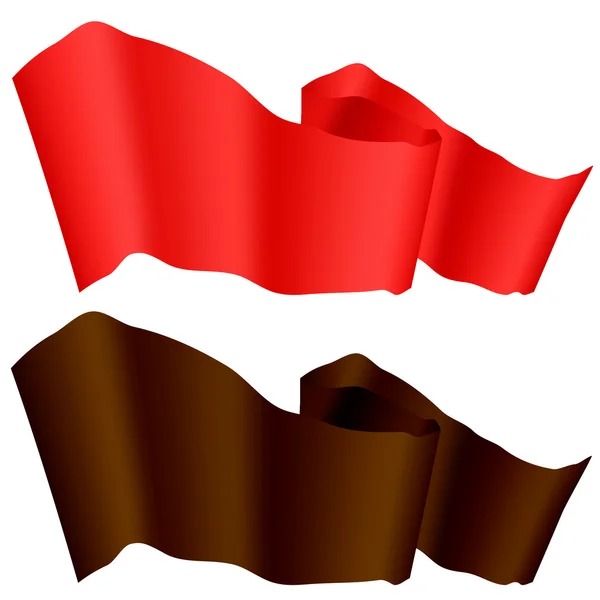 Hnědé a červené stužky — Stockový vektor