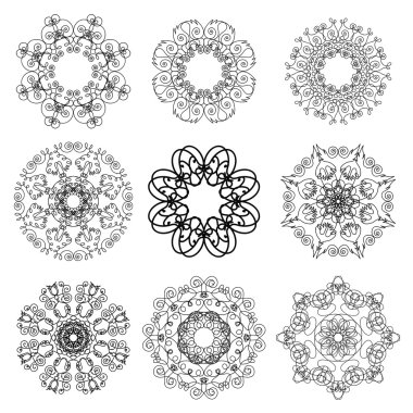 Mandala izole. Etnik muska