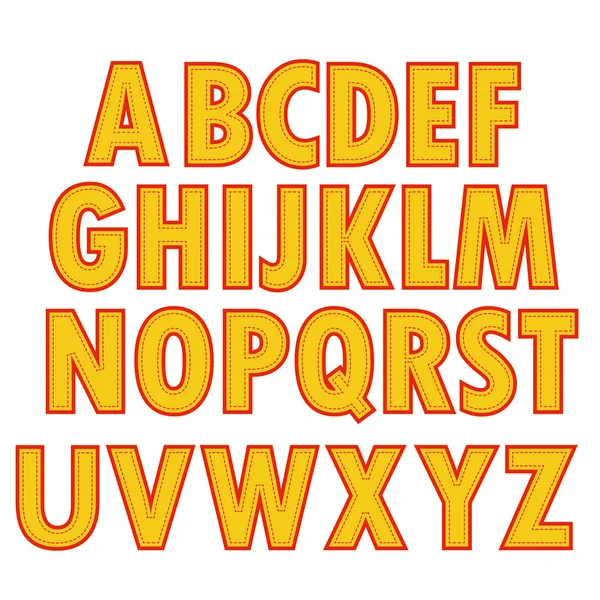 Gelbes Textilalphabet — Stockvektor