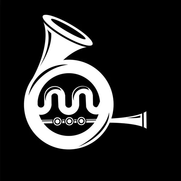 Icône de corne française musicale — Image vectorielle
