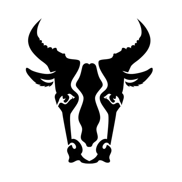 Силуэт бычьей головы — стоковый вектор