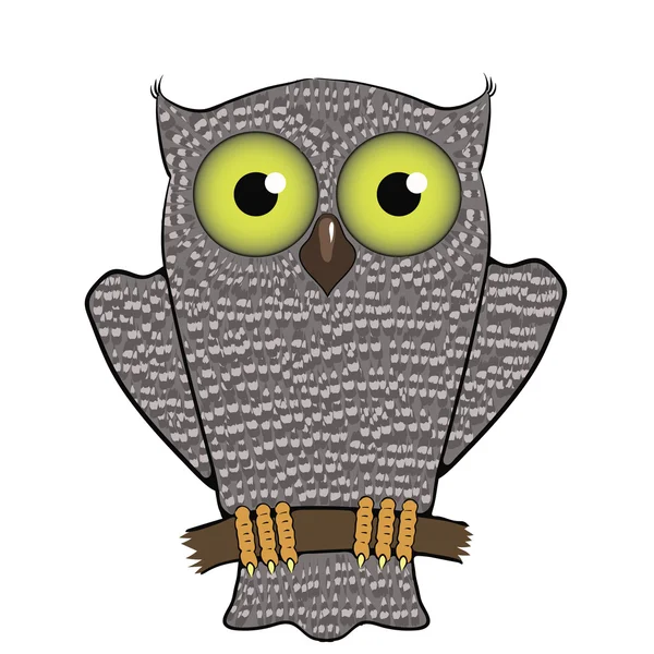 Cartoon Owl  Isolated on White Background. — Stock Vector