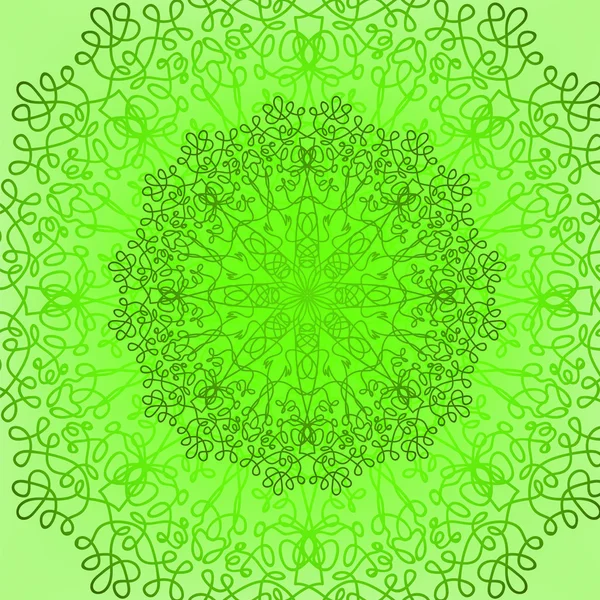 Зеленый круг кружева украшения — стоковый вектор