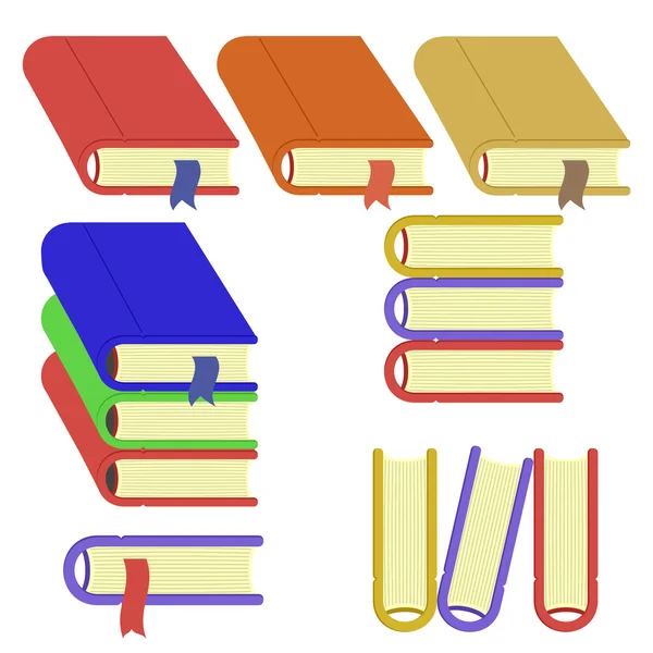 Ensemble de différentes icônes du livre — Image vectorielle