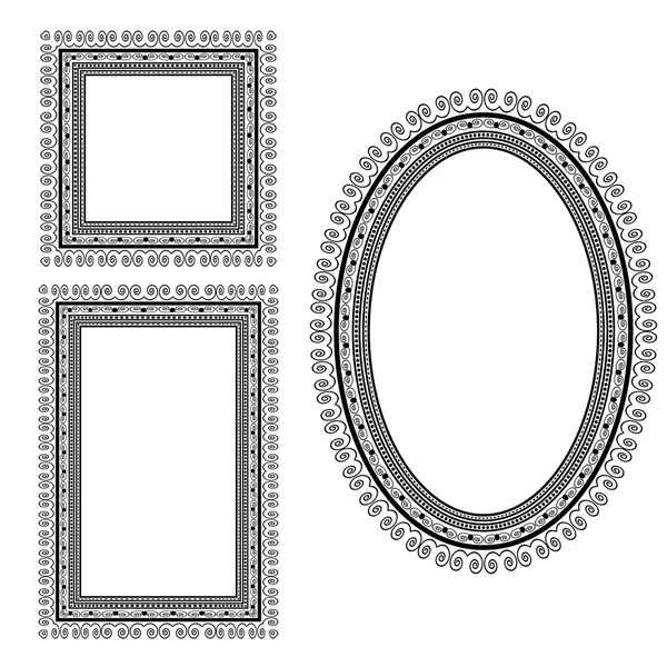 Set of Different Vintage Frames — Stock Vector