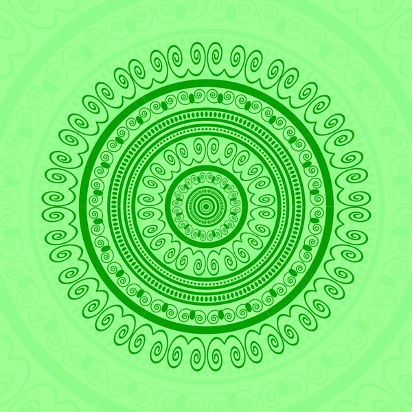 Adorno de encaje de círculo verde — Archivo Imágenes Vectoriales