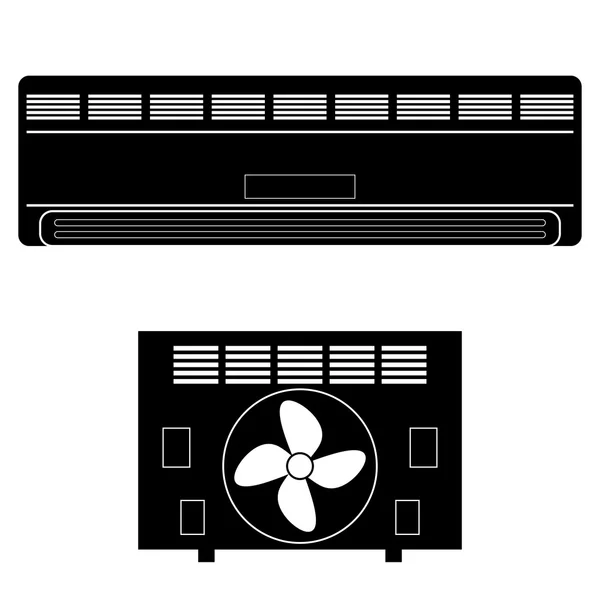 壁に取り付けられたエアコン アイコン. — ストックベクタ