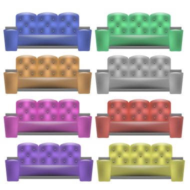 Renkli deri rahat yumuşak kanepe