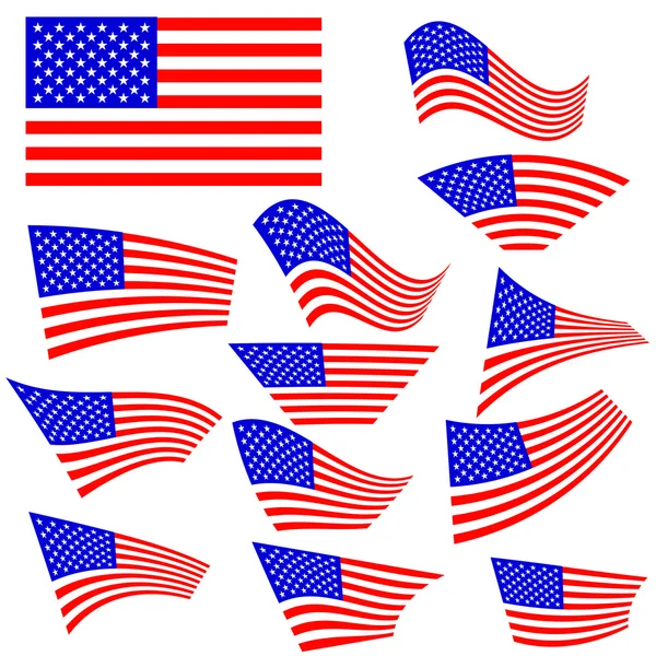 American Flags Icons — Stock Vector