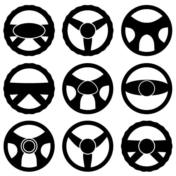 Steering Wheel Icon Collection — Stock Vector