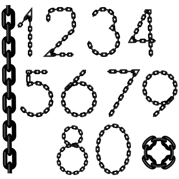 Chain Number Collection Isolated — Stock Vector