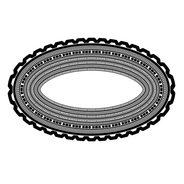 Marco oval decorativo aislado — Vector de stock