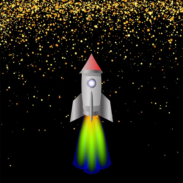 Space Rocket. Launching Spacectaft. — Stock Vector