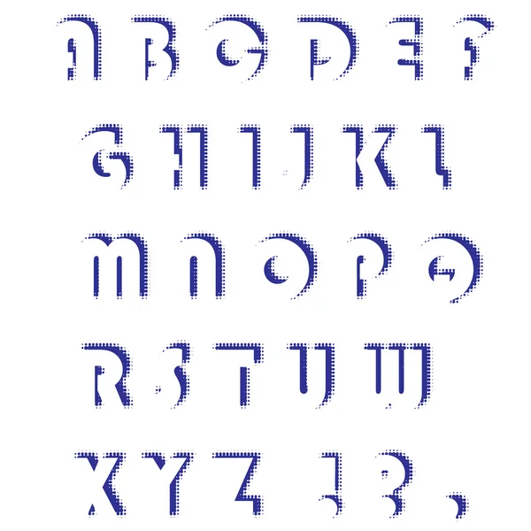 Set of  Letters. Halftone Alphabet — Stock Vector