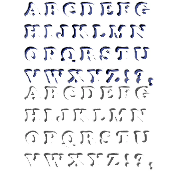 Conjunto de Letras. Alfabeto de medio tono — Vector de stock