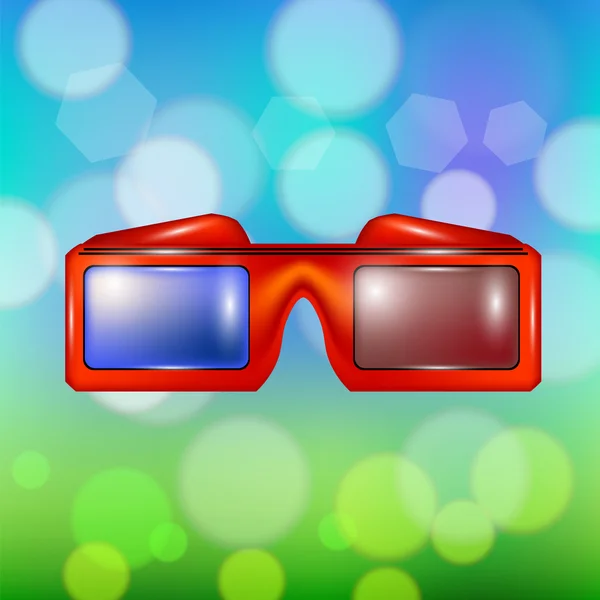 Red Glasses for Watching Movies — Stock Vector