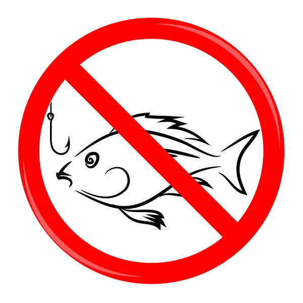 Señal prohibida de pesca — Archivo Imágenes Vectoriales