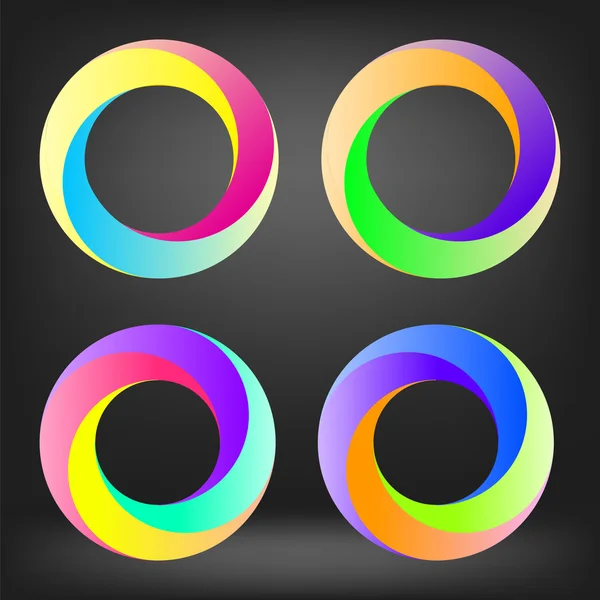 Reihe von bunten Kreis-Symbolen — Stockvektor