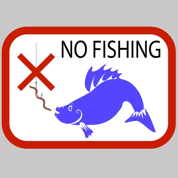 Fishing Prohibited Sign — Stock Vector