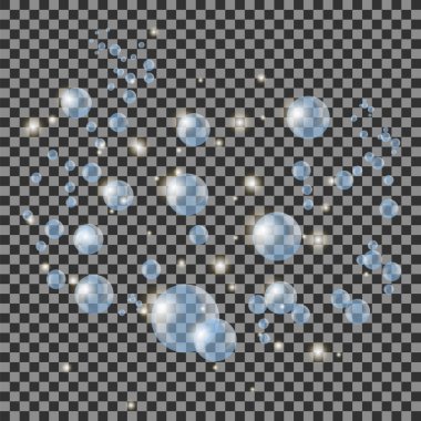 İzole şeffaf su kabarcıkları