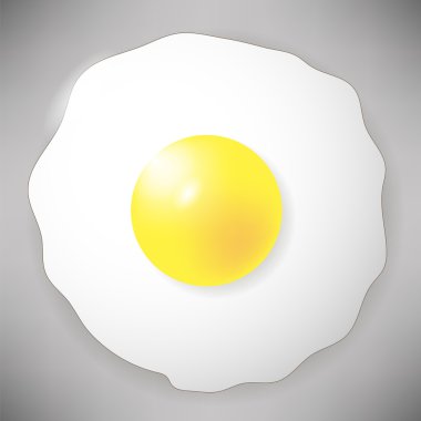 Kızarmış yumurta simgesi gri izole. Üstten Görünüm.