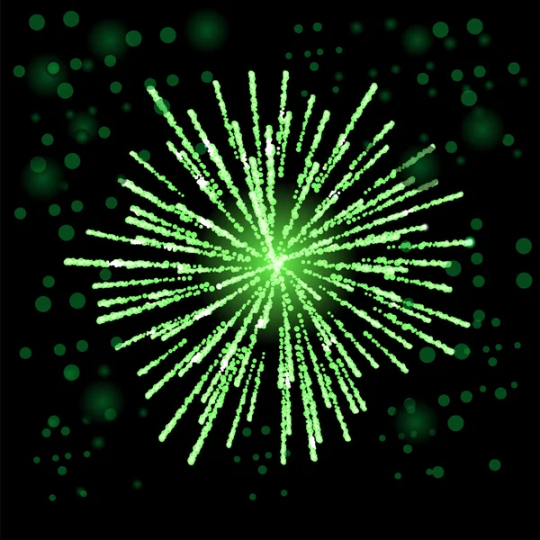 Green Firework Lights — Stock Vector