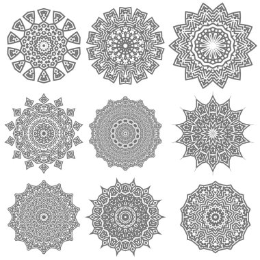 Yuvarlak geometrik süsler seti