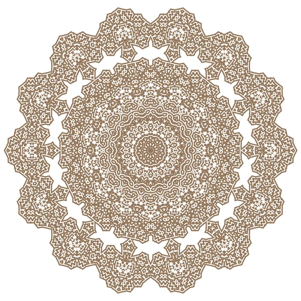 Brown Mandala. Round Ornament — Stock Vector