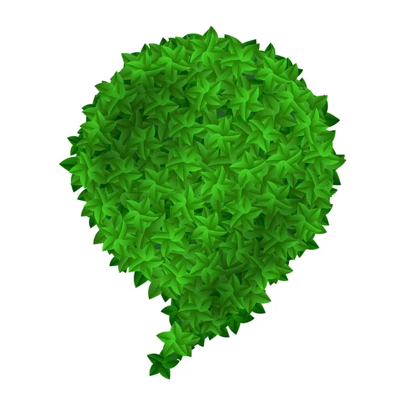Folhas verdes fala bolhas isoladas — Vetor de Stock