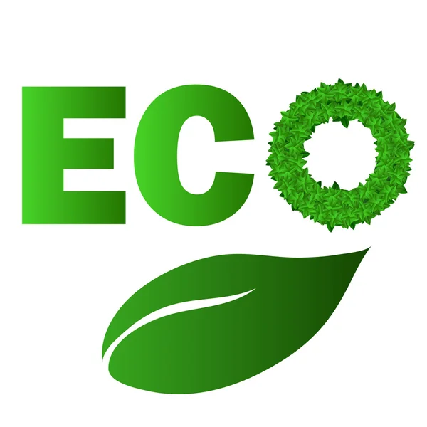 Groene bladeren Letters geïsoleerd — Stockvector