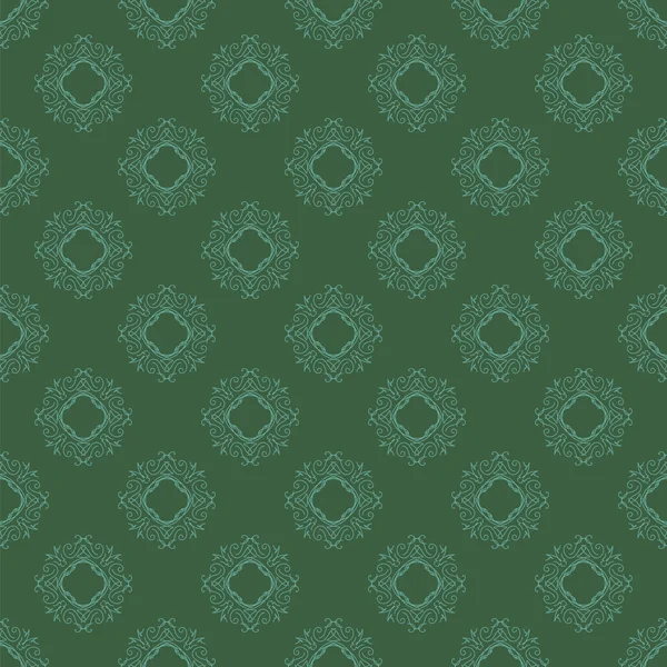 Бесшовная текстура на зеленом. Декоративный фон . — стоковый вектор