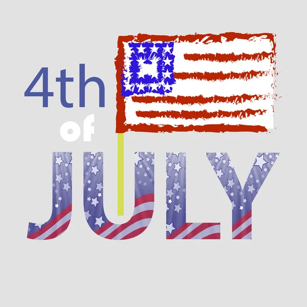 Ημέρα ανεξαρτησίας των ΗΠΑ. Αμερικανική σημαία 4 Ιουλίου — Διανυσματικό Αρχείο