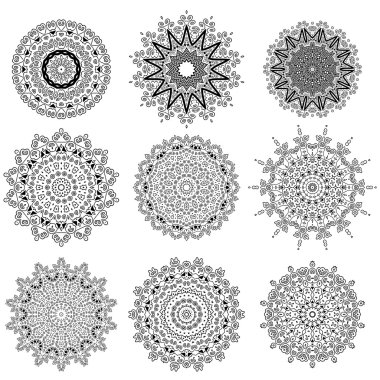 Yuvarlak geometrik süsler seti