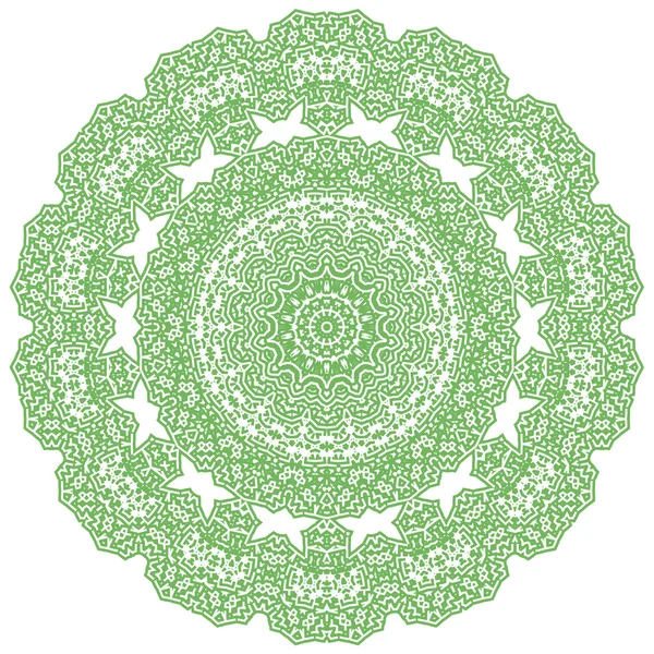 Yeşil Mandala izole — Stok fotoğraf