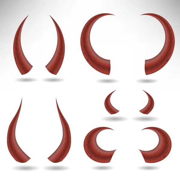 Halloween röda horn — Stock vektor