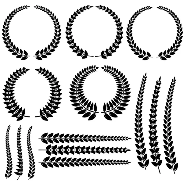 Laurel Wreath Set Isolated — Stock Vector