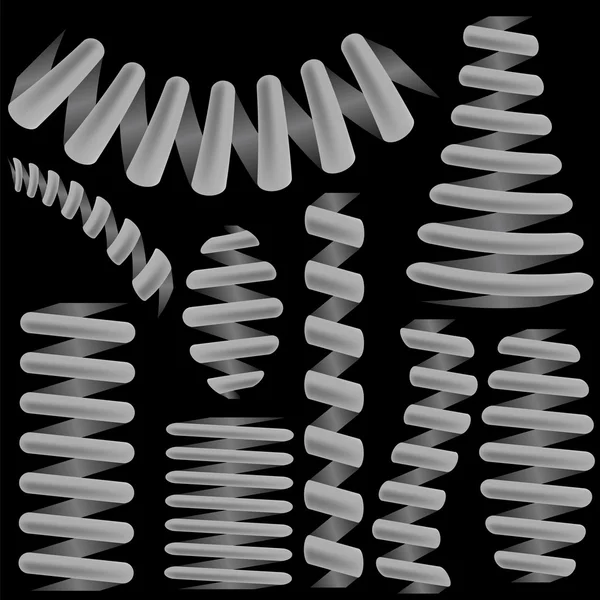 Kollektion Metallfedern isoliert — Stockvektor