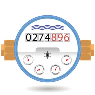 Water Meter Icon. Devise for Measuring Cosumption. clipart