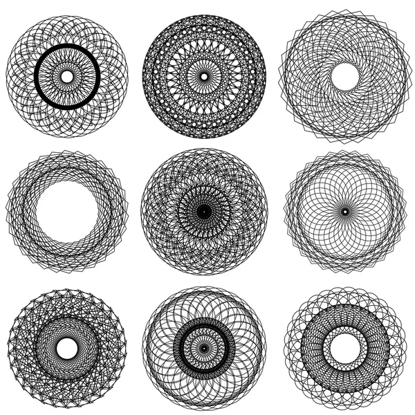 Sada kruh geometrické ornamenty, samostatný — Stock fotografie