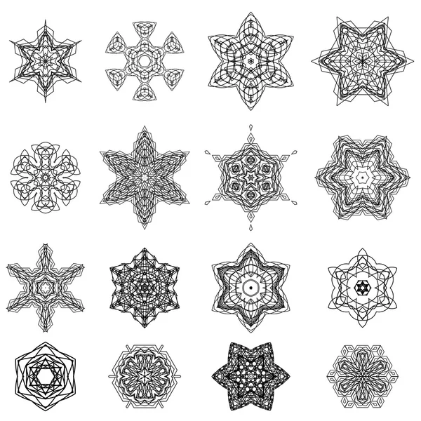 Round Geometric Ornaments Set — Stock Photo, Image