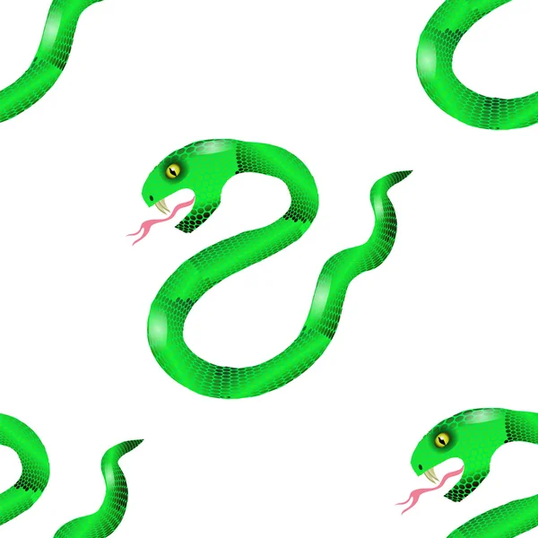 녹색 뱀 원활한 배경 — 스톡 벡터
