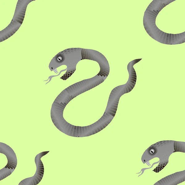 회색 뱀 원활한 배경입니다. 동물 패턴 — 스톡 벡터