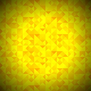 Geometrik üçgenler ile sarı arka plan