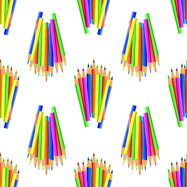 Bunte Bleistifte Seamles Muster — Stockvektor